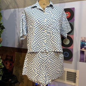 Blue Checkered Shorts